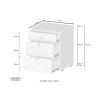 Chiffonnier bas à roulettes 3 tiroirs 47x45x61 bureau Paul Achat