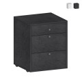 Chiffonnier bas à roulettes 3 tiroirs 47x45x61 bureau Paul Promotion