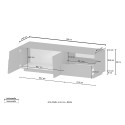 Meuble TV salon design moderne 2 portes 1 tiroir 150x44x46cm Trevis 