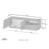 Meuble TV salon design moderne 2 portes 1 tiroir 150x44x46cm Trevis 