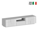 Meuble TV moderne avec 4 portes et tiroir 220x45x46 cm Chiron 