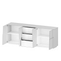 Buffet moderne pour séjour avec 3 tiroirs et 2 portes 220x44x86cm Margaux 