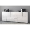 Buffet moderne pour séjour avec 3 tiroirs et 2 portes 220x44x86cm Margaux 