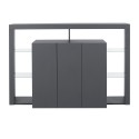 Credenza 3 deuren moderne boekenkast met glazen planken 150x40x100cm Allen Afmetingen