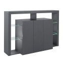 Credenza 3 deuren moderne boekenkast met glazen planken 150x40x100cm Allen Karakteristieken