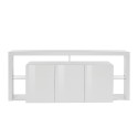 Buffet 3 portes 200x40x80cm bibliothèque moderne étagères en verre Pibrac Prix