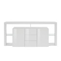 Buffet séjour moderne 3 tiroirs 2 portes étagères en verre 180cm Quebo Modèle