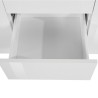Buffet séjour moderne 3 tiroirs 2 portes étagères en verre 180cm Quebo Dimensions