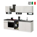 Cuisine linéaire complète 256 cm design moderne modulable Domina Prix