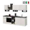 Cuisine linéaire complète 256 cm design moderne modulable Domina Prix