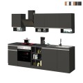 Cuisine linéaire complète 256 cm design moderne modulable Domina Promotion