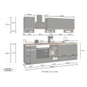 Cuisine linéaire complète 256 cm design moderne modulable Domina 