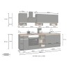 Cuisine linéaire complète 256 cm design moderne modulable Domina 