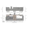 Cuisine linéaire complète 256 cm design moderne modulable Domina 