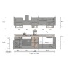 Cuisine linéaire complète 256 cm design moderne modulable Domina 