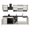 Cuisine complète modulaire design linéaire style moderne 256cm Essence 