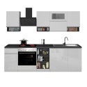 Complete modulaire keuken met modern lineair design 256cm Essence 