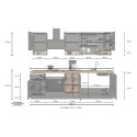 Complete modulaire keuken met modern lineair design 256cm Essence 