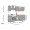 Complete modulaire keuken met modern lineair design 256cm Essence 