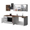 Moderne complete keuken lineair design 256 cm moduleerbaar Unica 
