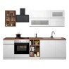 Moderne complete keuken lineair design 256 cm moduleerbaar Unica 