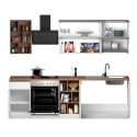 Moderne complete keuken lineair design 256 cm moduleerbaar Unica 