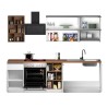 Moderne complete keuken lineair design 256 cm moduleerbaar Unica 