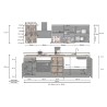 Moderne complete keuken lineair design 256 cm moduleerbaar Unica 