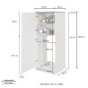 Armoire cache-frigo encastrable 2 portes rangement cuisine 60x60x164,5h Halser 