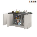 Moderne keukeneiland met 3 deuren en tafel Deaton 155x90x90cm Verkoop