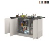 Moderne keukeneiland met 3 deuren en tafel Deaton 155x90x90cm Verkoop