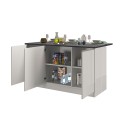 Moderne keukeneiland met 3 deuren en tafel Deaton 155x90x90cm Aankoop