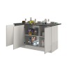 Moderne keukeneiland met 3 deuren en tafel Deaton 155x90x90cm Aankoop