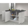 Moderne keukeneiland met 3 deuren en tafel Deaton 155x90x90cm 