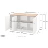 Moderne keukeneiland met 3 deuren en tafel Deaton 155x90x90cm 