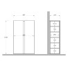 Schoenenkast Hal Twee Deuren 70x35x111cm Wit Glanzend Hout Indy Model