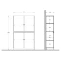 Madia keuken dressoir woonkamer hoog 4 deuren hout 105x40x170cm Oregon Afmetingen