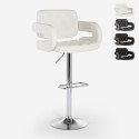 Tabouret de bar pivotant en similicuir avec accoudoirs style fauteuil Darry Vente