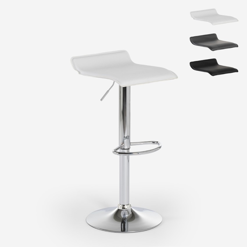 Tabouret design moderne minimaliste pivotant en métal chromé Clayton Vente Tabouret design moderne minimaliste pivotant en métal chromé Clayton Vente