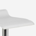 Tabouret design moderne minimaliste pivotant en métal chromé Clayton 