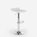 Tabouret design moderne minimaliste pivotant en métal chromé Clayton Modèle