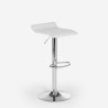 Tabouret design moderne minimaliste pivotant en métal chromé Clayton Modèle