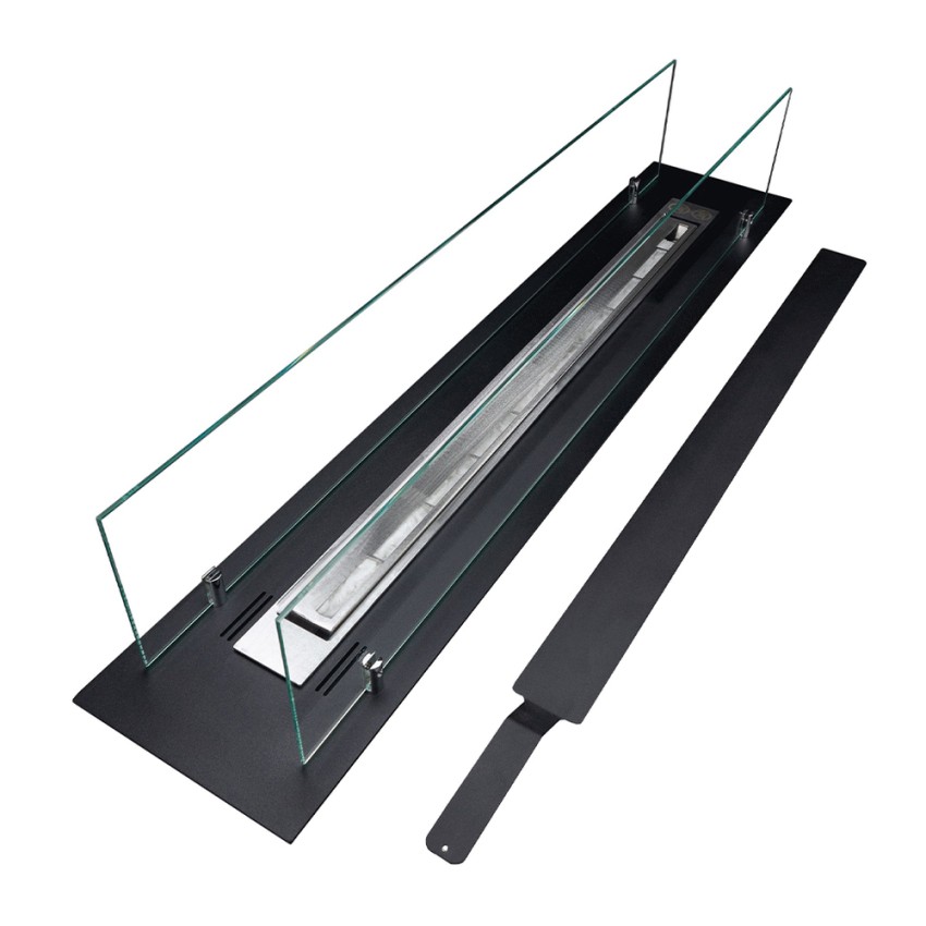 Brûleur de cheminée à bioéthanol de table moderne avec vitres Athos Prix
