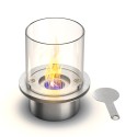 Brûleur de biocheminée en inox, cheminée à bioéthanol ronde avec verre Round Dimensions