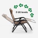 Chaise longue relax zéro gravité pliable avec appuie-tête jardin Elgon Remises