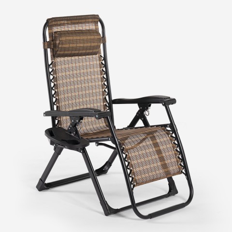 Chaise longue relax zéro gravité pliable avec appuie-tête jardin Elgon Promotion