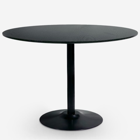 Table salle à manger moderne Tulipe noire ronde 120cm Blackwood+ Promotion