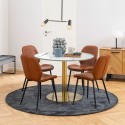 Table Goblet ronde 80cm effet marbre doré style classique Monika Vente