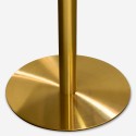 Table de salle à manger ronde style Goblet 120cm effet marbre doré Monika+ Remises