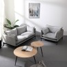 Moderne gestoffeerde fauteuil met grijze stoffen kussens Mainz Kortingen